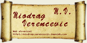Miodrag Verenčević vizit kartica